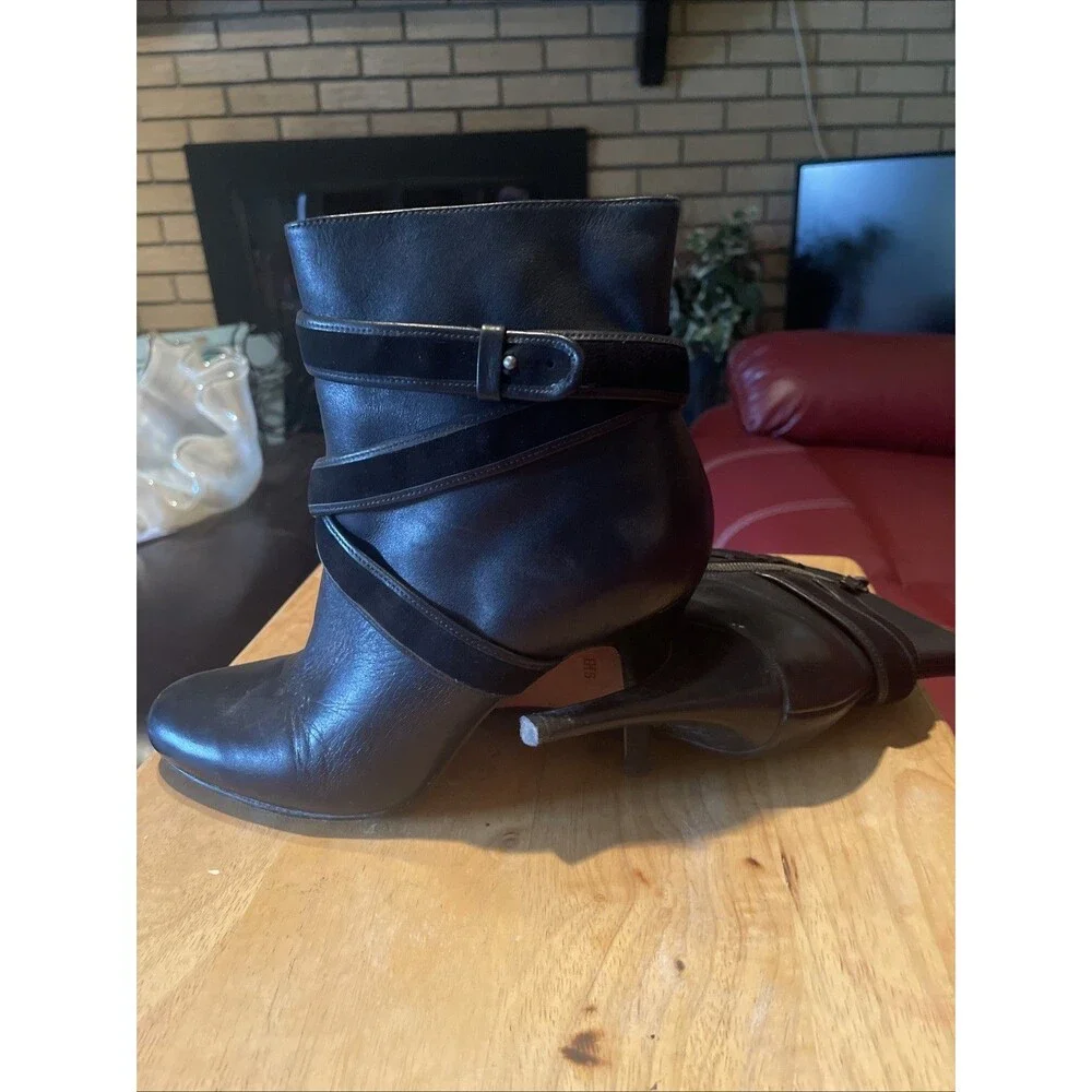 Cole Haan Air Talia Women's Leather Strappy Booties, Black, Size 9.5, 4